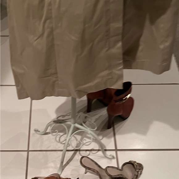 Strapless Banana Republic asymmetrical khaki dress size 10 knee length - Picture 3 of 16